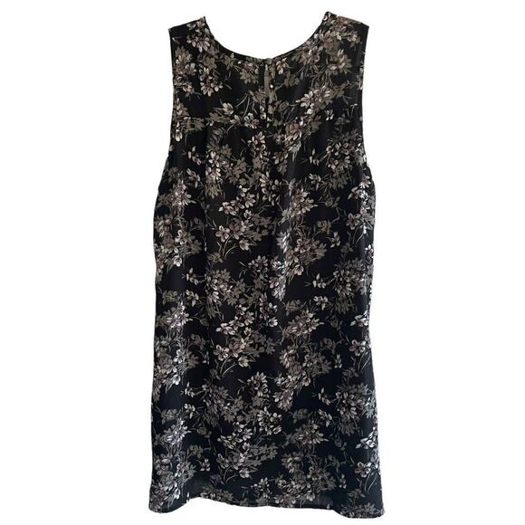 Entro Black Floral Sleeveless Shift Summer Mini Dress Women’s Size Small - Picture 5 of 5